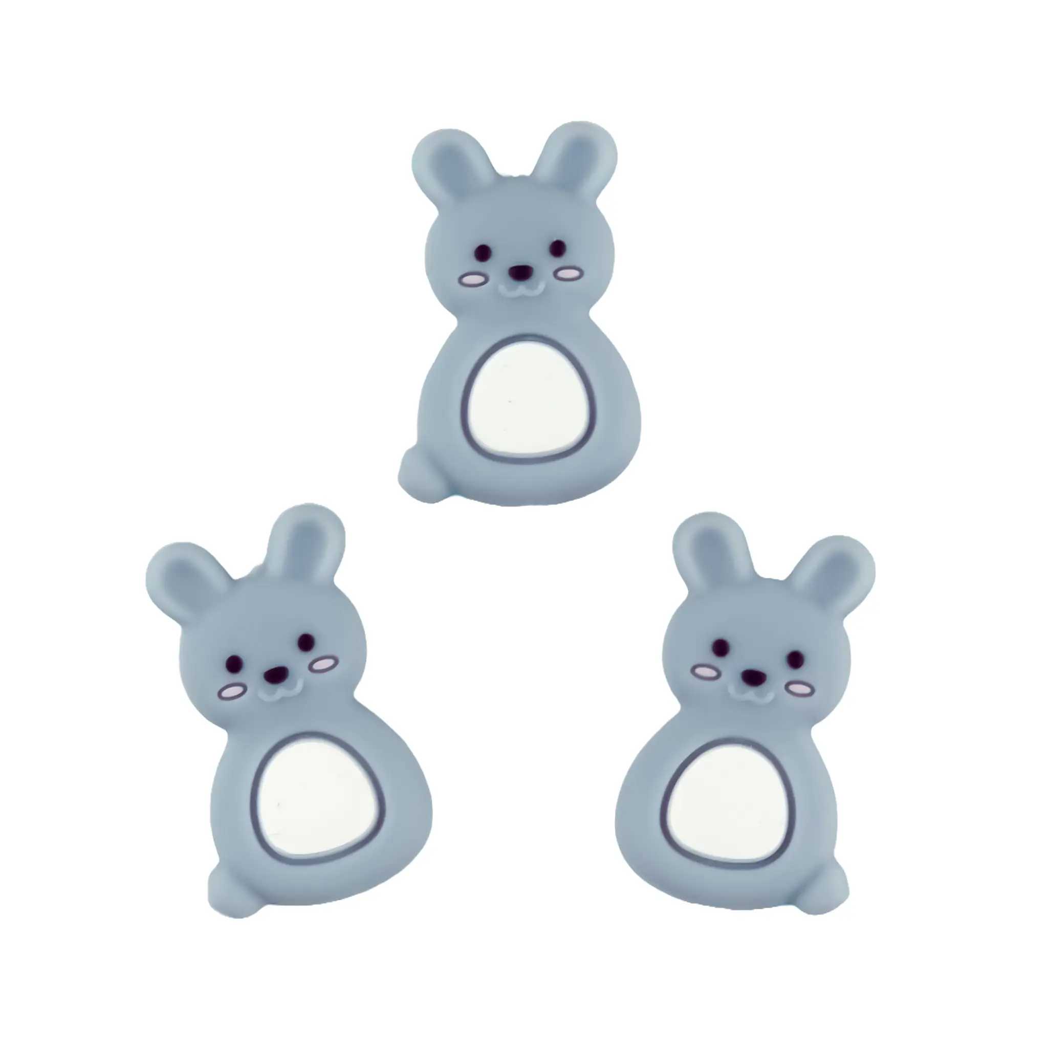 Naamloos-0978 Perle de silicone - Lapin roux - Bleu/gris - ventre blanc – Image 1