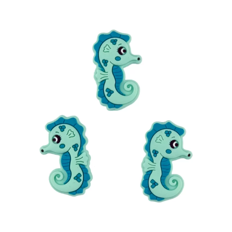 Perles en silicone - Hippocampe - Vert menthe