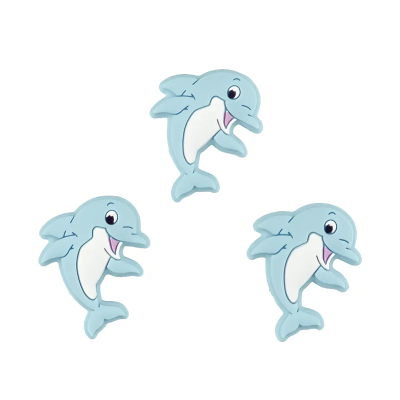 Perles en silicone - Dauphin - Aqua