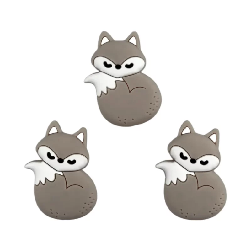 Silikonperlen - Schlafender Fuchs - Trüffel