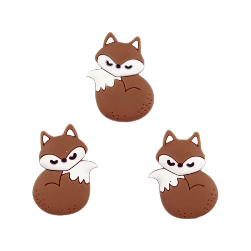 Silikonperlen - Schlafender Fuchs - Dark Ginger