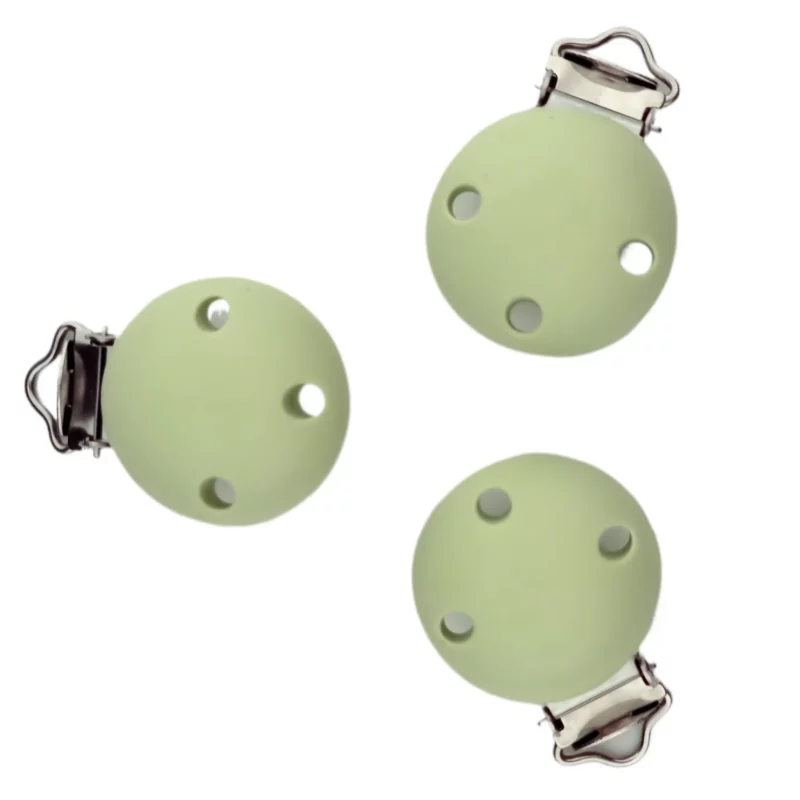 Silikon Schnullerclip - Klein - 30 mm - Pistazie