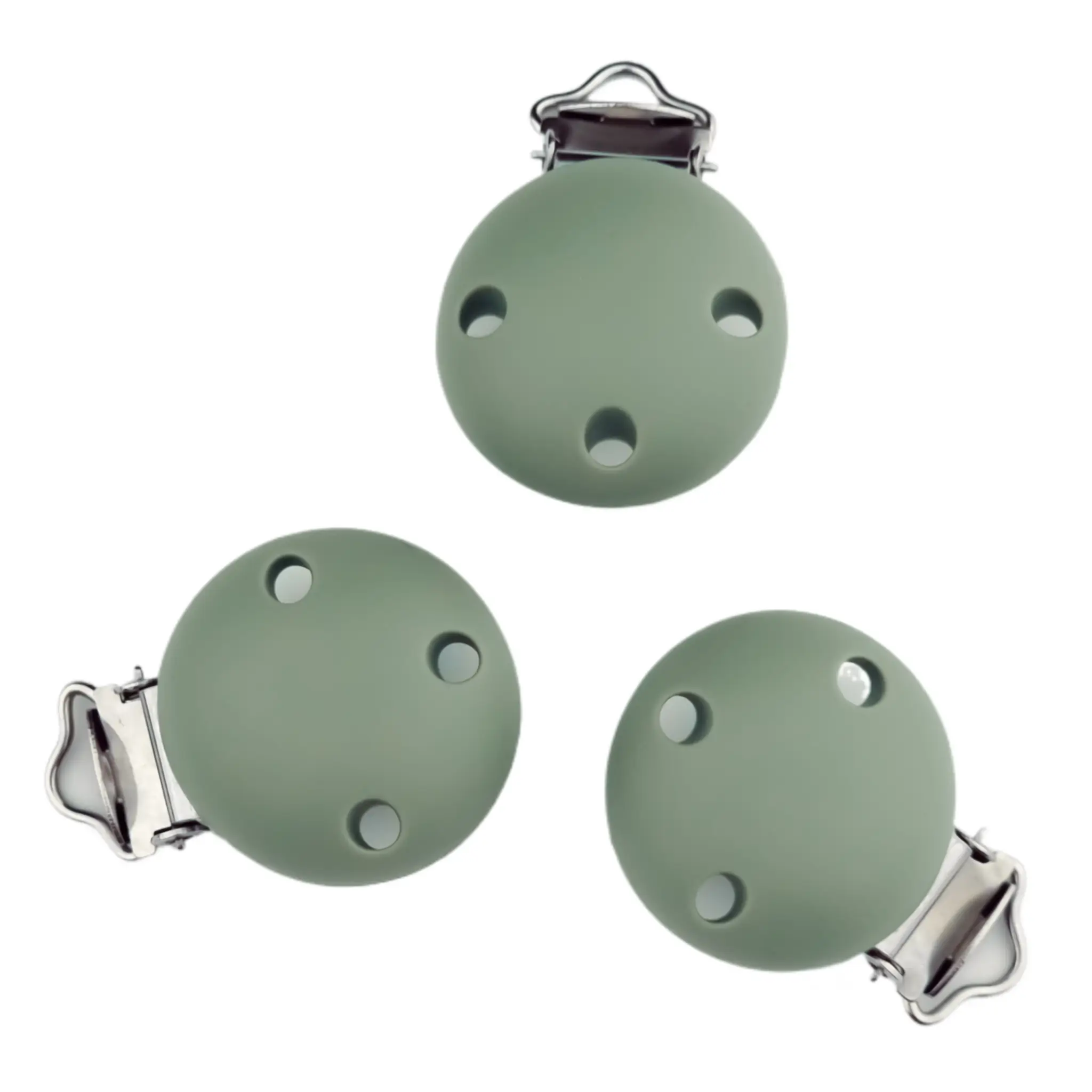 Namenlos-966 Silikon Schnullerclip - Klein - 30 mm - Thymian – Bild 1