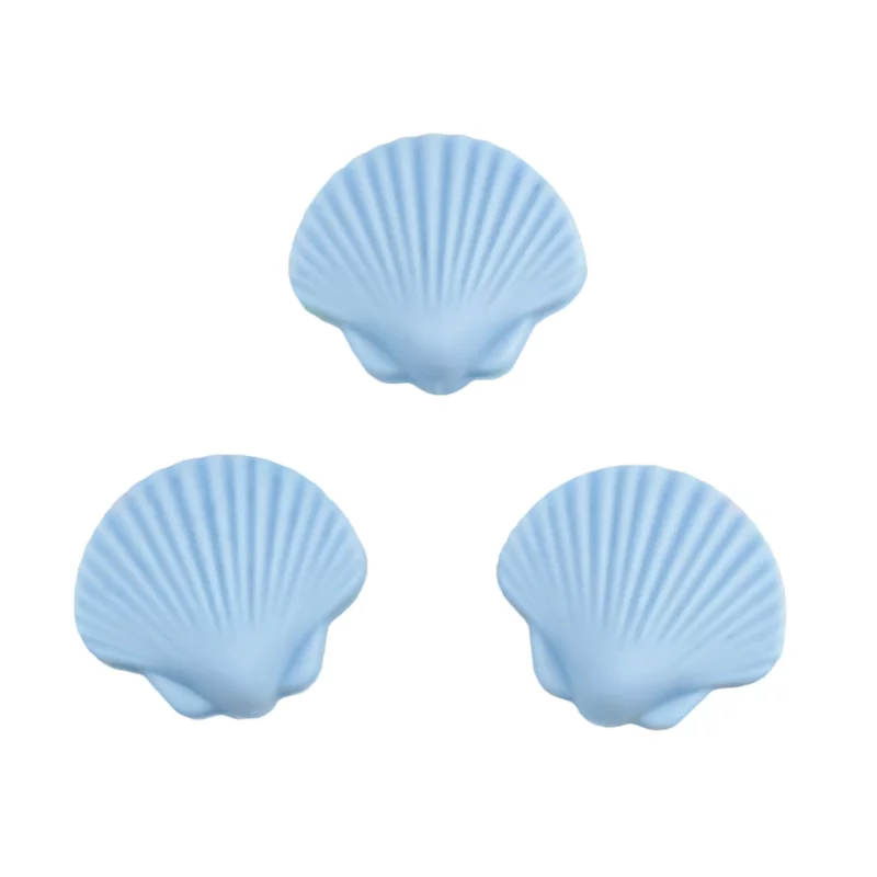 Siliconen kralen - Schelp - Licht Poeder Blauw