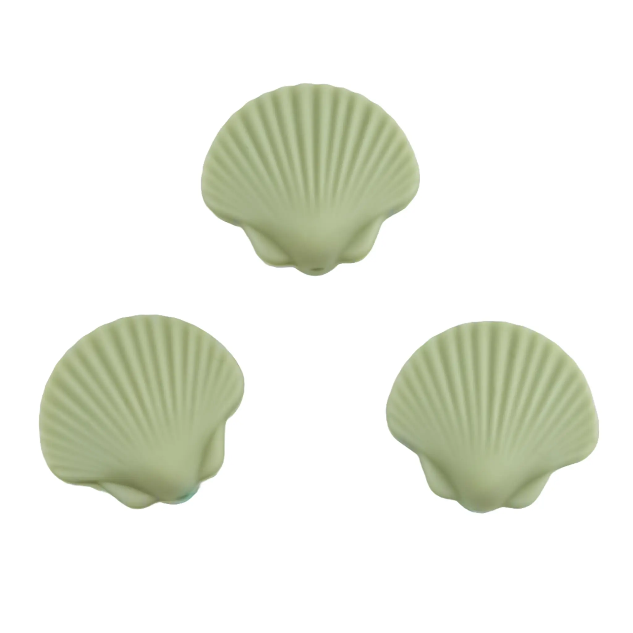 Schelp Pistache Siliconen kralen - Schelp - Pistache - Afbeelding 1