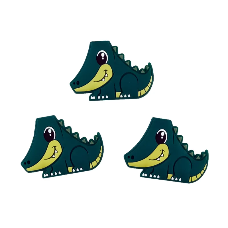 Perles en silicone - Crocodile - Vert sapin