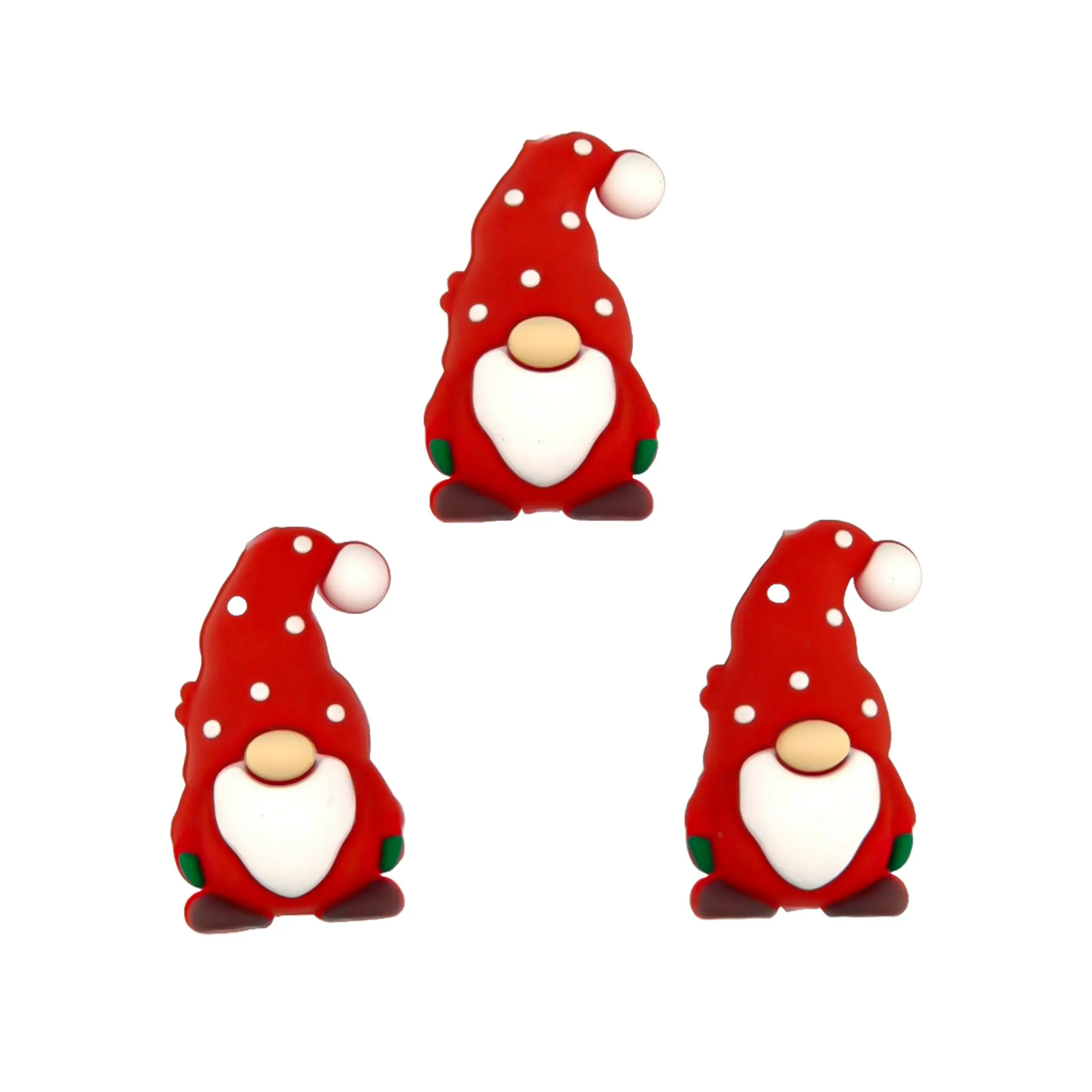 Sans titre (4) Perle de silicone - 3D - Gnome de Noël - Rouge – Image 1