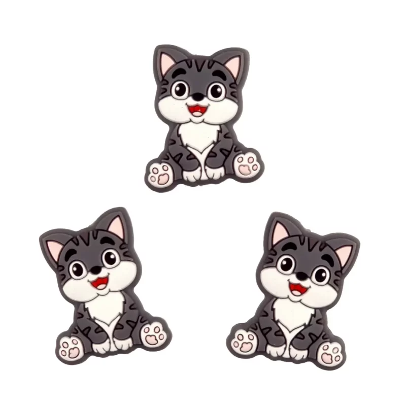 Perle de silicone - Merry Cat - Anthracite