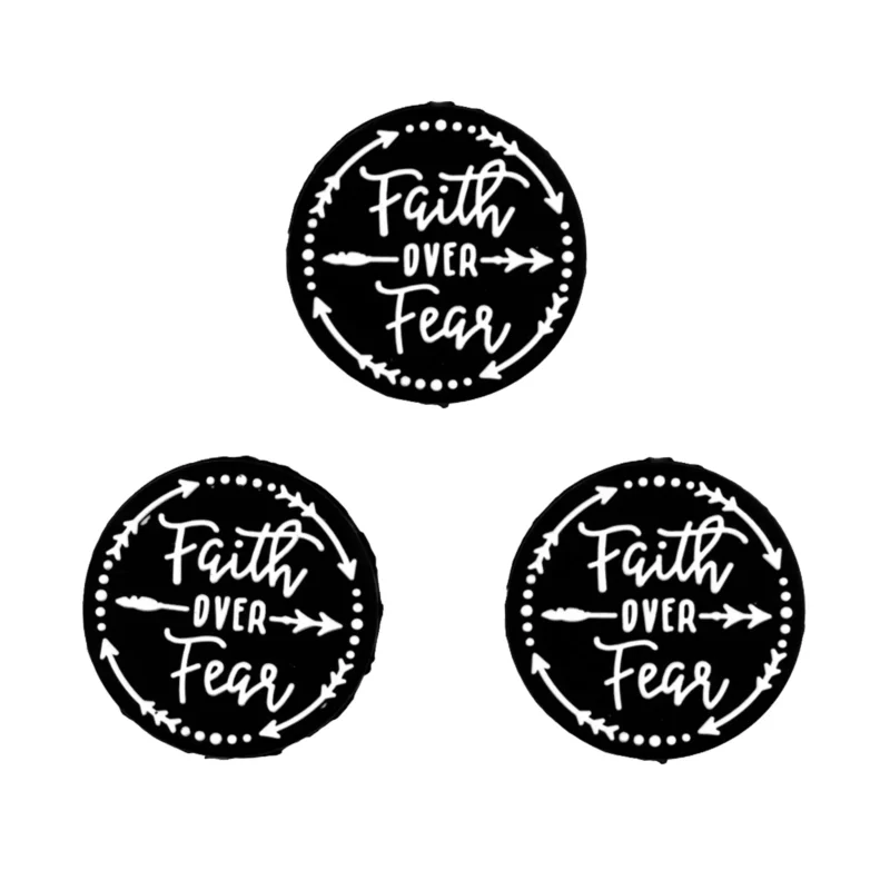 Siliconen Kraal - Faith over Fear - Zwart