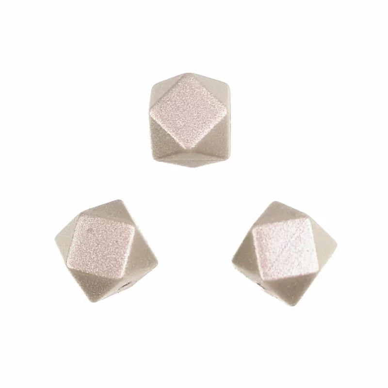 Siliconen kralen - Hexagon - 14 mm - Taupe Parel Print