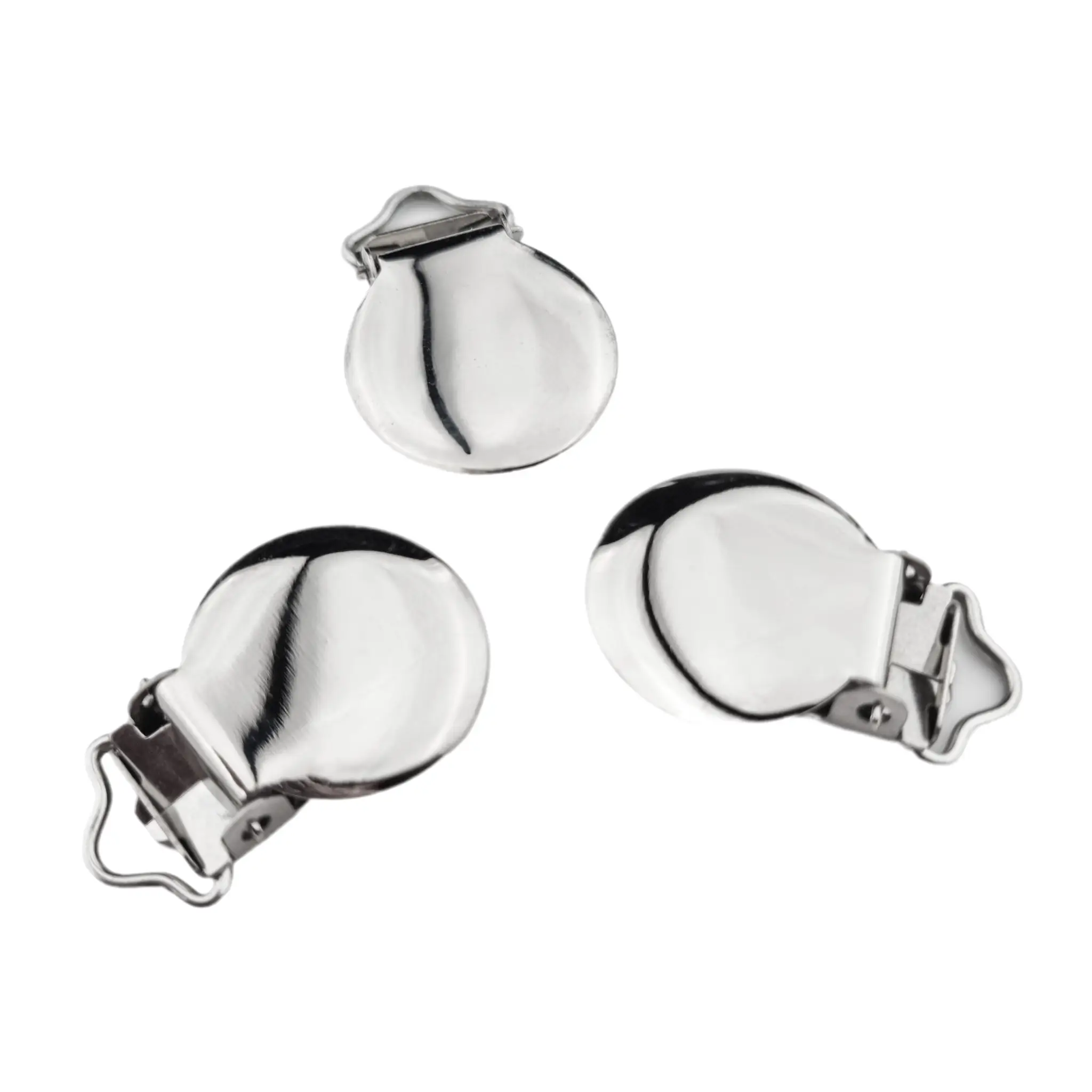20250211_125842-2-fotor-bg-remover-20250211131857 Speenclips metaal rond - Glanzend zilver metaal (RVS) - Lood vrij - Smal - Afbeelding 1