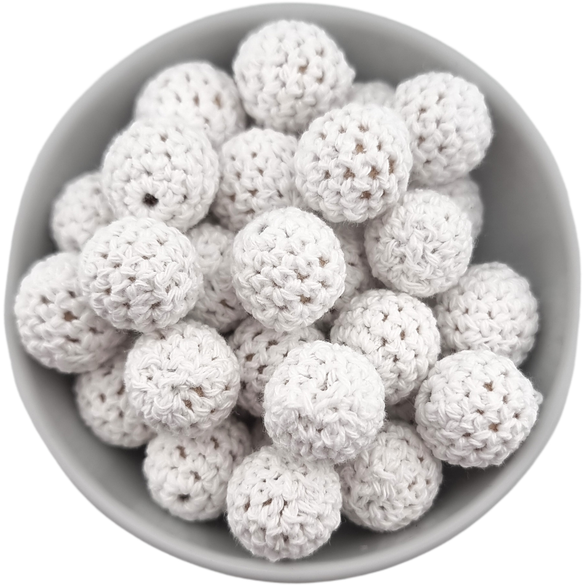 20250211_141555 Perle à crochet - Perle en bois à crocheter - 20 mm - Blanc – Image 1