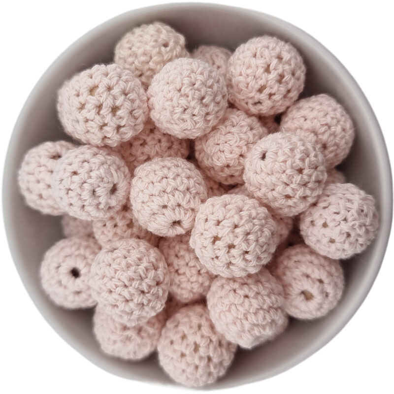 Häkelperle - Gehäkelte Holzperle - 16 mm - Astilbe