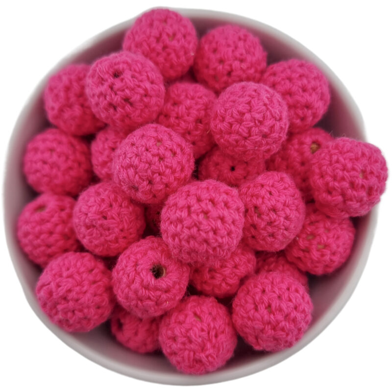 Häkelperle - Gehäkelte Holzperle - 16 mm - Dahlie