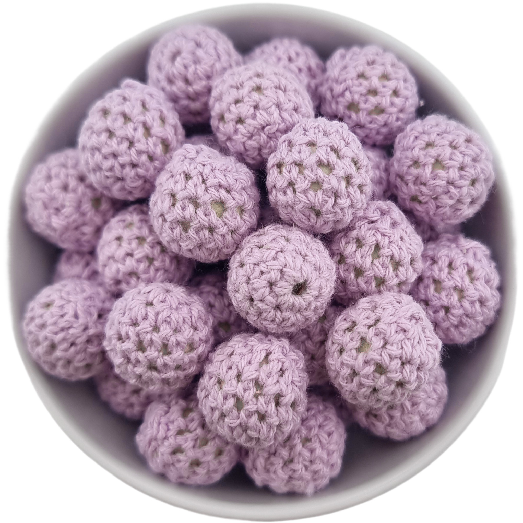 20250211_144801 Perle à crochet - Perle en bois à crocheter - 20 mm - Lilas poudré – Image 1