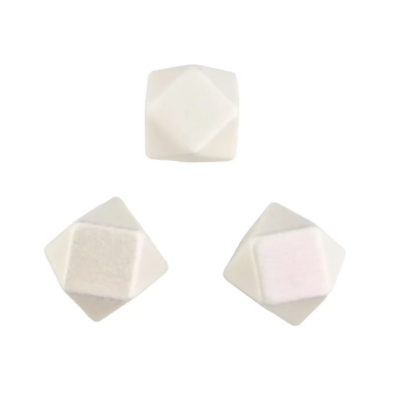 Siliconen kralen - Hexagon - 14 mm - Kokos Parel Print