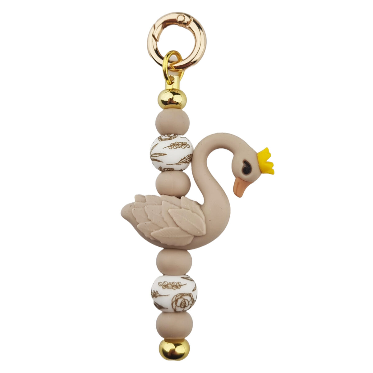 DIY Sleutel / Telefoonhanger - Zwaantje - Taupe - Afbeelding 2