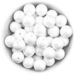 Siliconen kralen 12 mm - Rond - Wit Parel Print