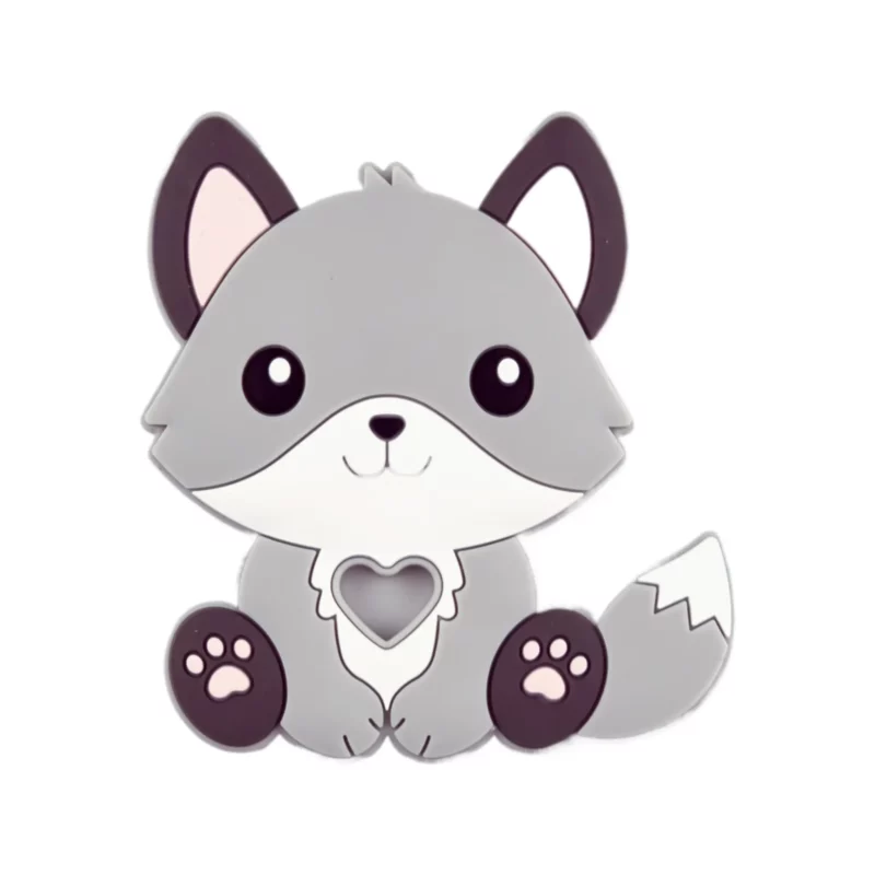 Siliconen bijtring - Vossenwelp - Grijs