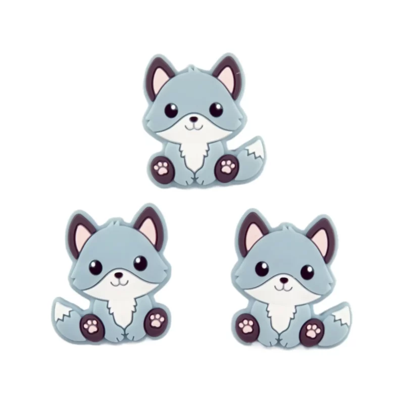 Perle de silicone - Fox cub - Aqua