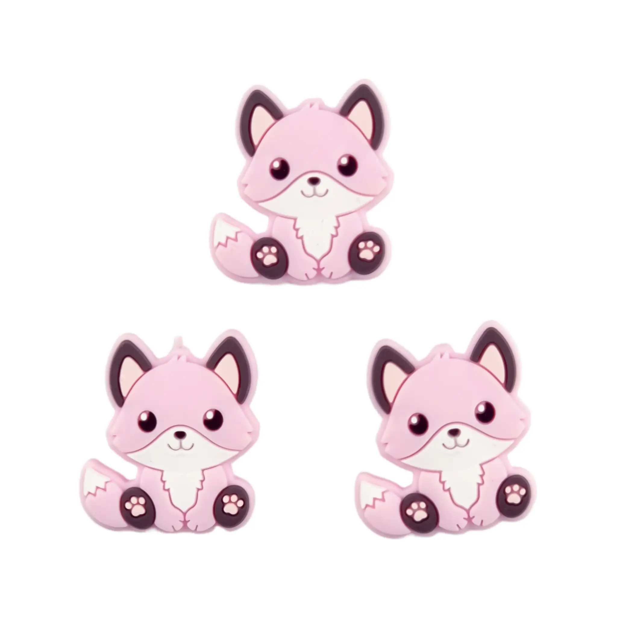 Sans nom-1049 Perle de silicone - Renardeau - Rose tendre – Image 1