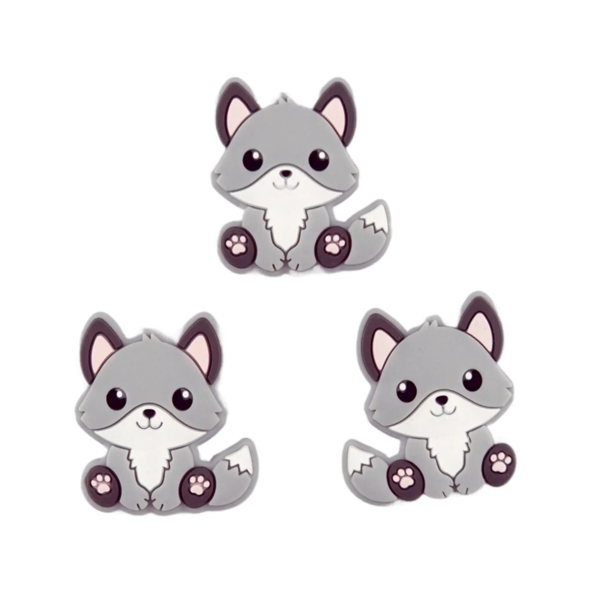 Sans nom-1052 Perle de silicone - Renardeau - Gris – Image 1