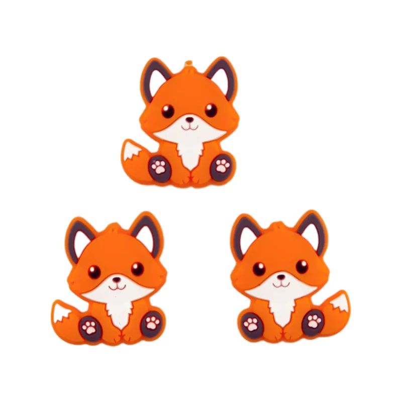 Perle de silicone - Fox cub - Orange