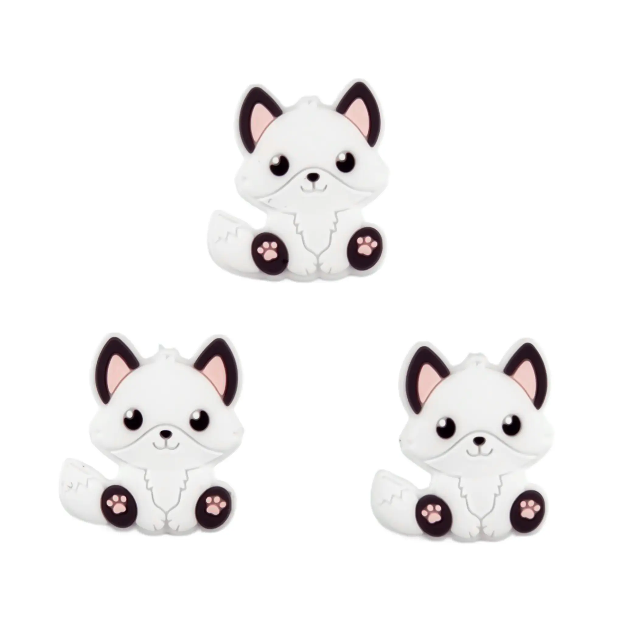 Sans nom-1054 Perle de silicone - Fox cub - Blanc – Image 1