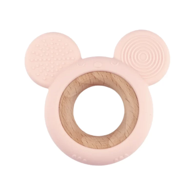 Kinderspielfigur - Silikon und Holz - Maus - Astilbe