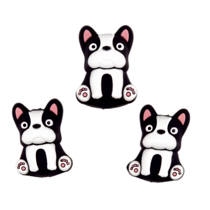 Perle en silicone - Chien 3D - Bouledogue