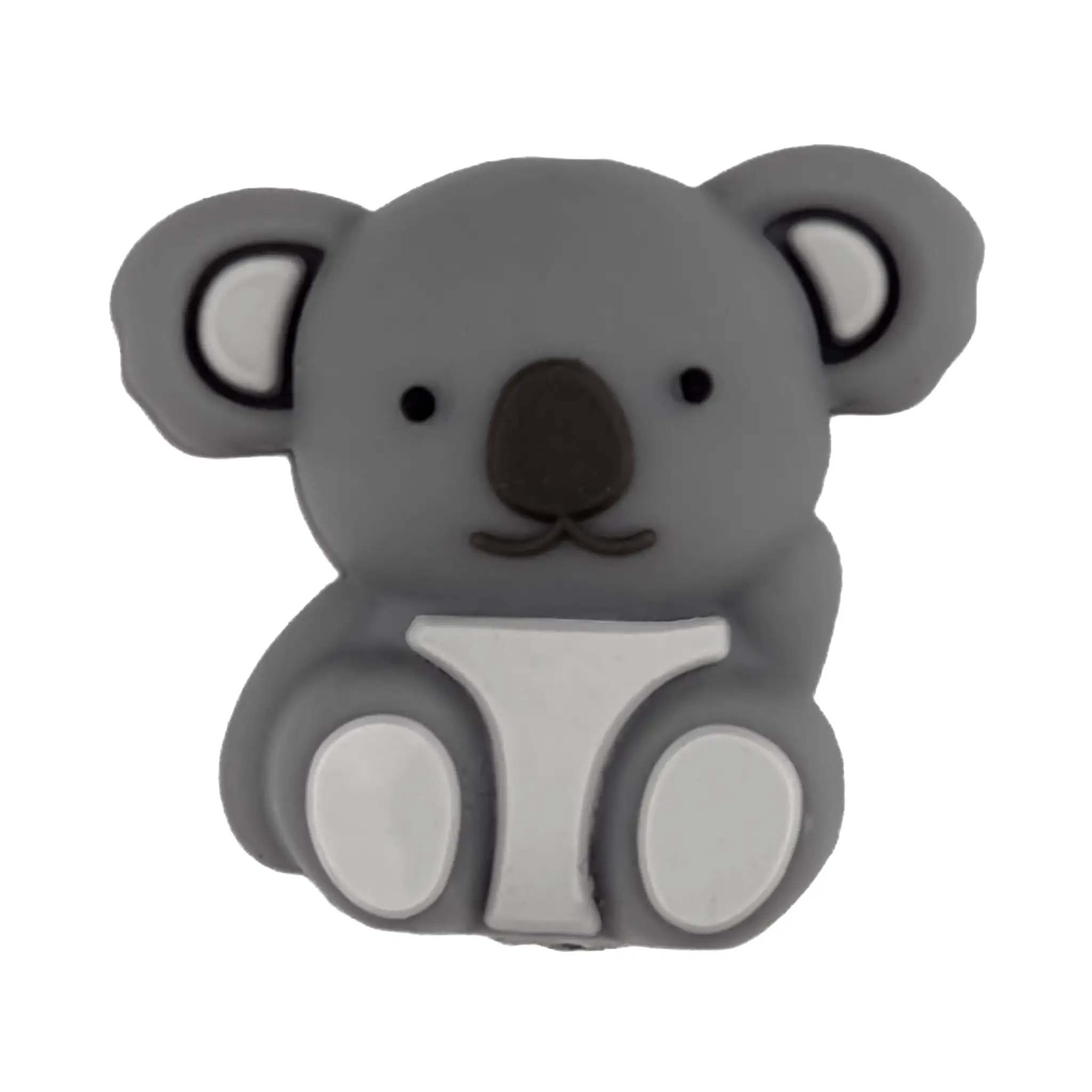 Namenlos-1094 Silikonperle - 3D - Koala - Dunkelgrau – Bild 1