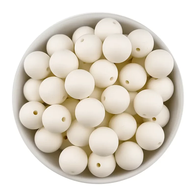 Silikonperlen 20 mm - Rund - Kokosnuss