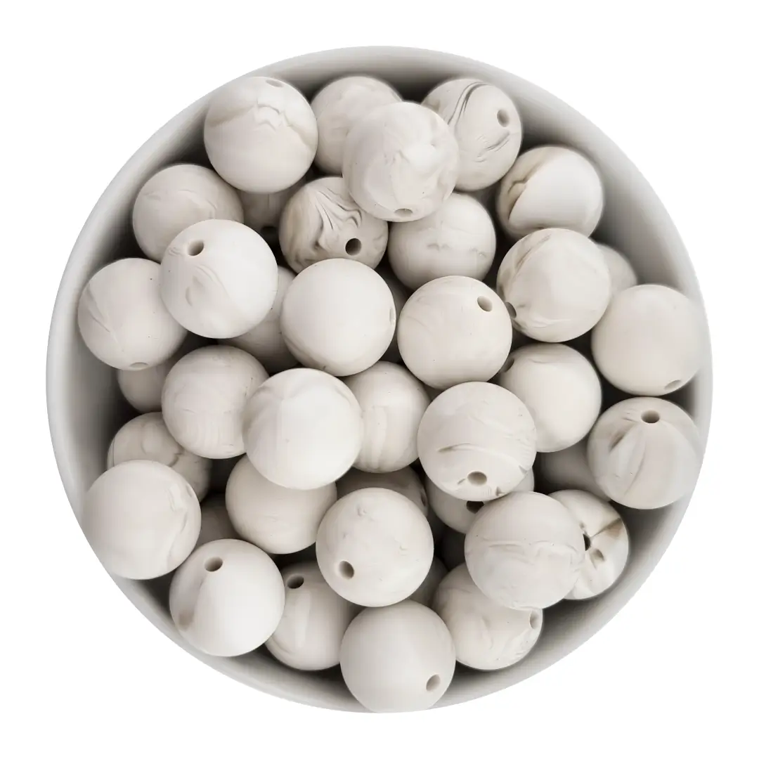 Untitled (22) Silikonperlen 20 mm - Rund - Kieselstein – Bild 1