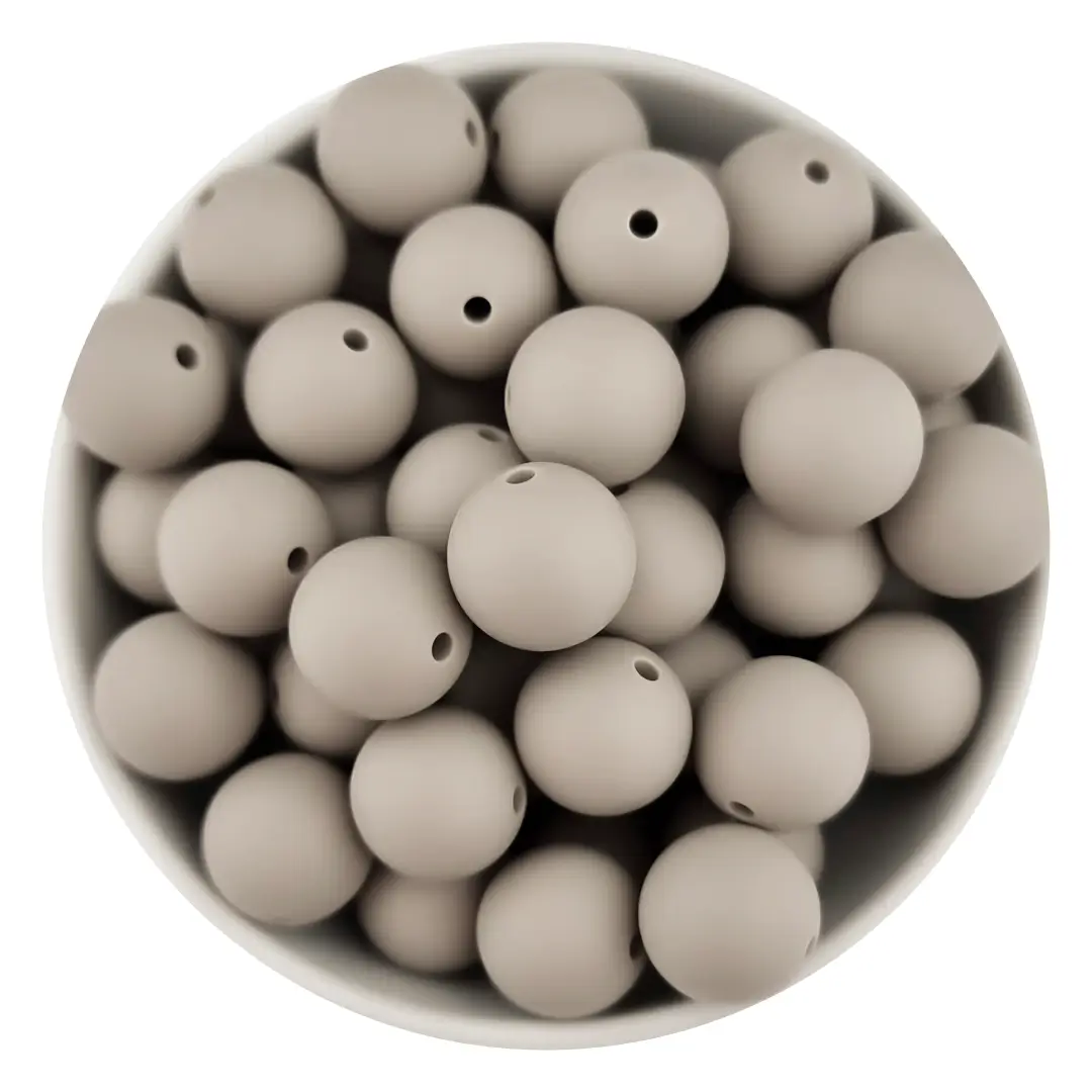 Untitled (28) Siliconen Kralen - Rond - 6 mm - Klei - Per 50 stuks - Afbeelding 1