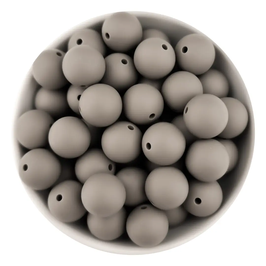 Untitled (29) Siliconen Kralen - Rond - 6 mm - Truffel - Per 50 stuks - Afbeelding 1