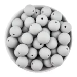 Silikonperlen 9 mm - Rund - Hellgrau