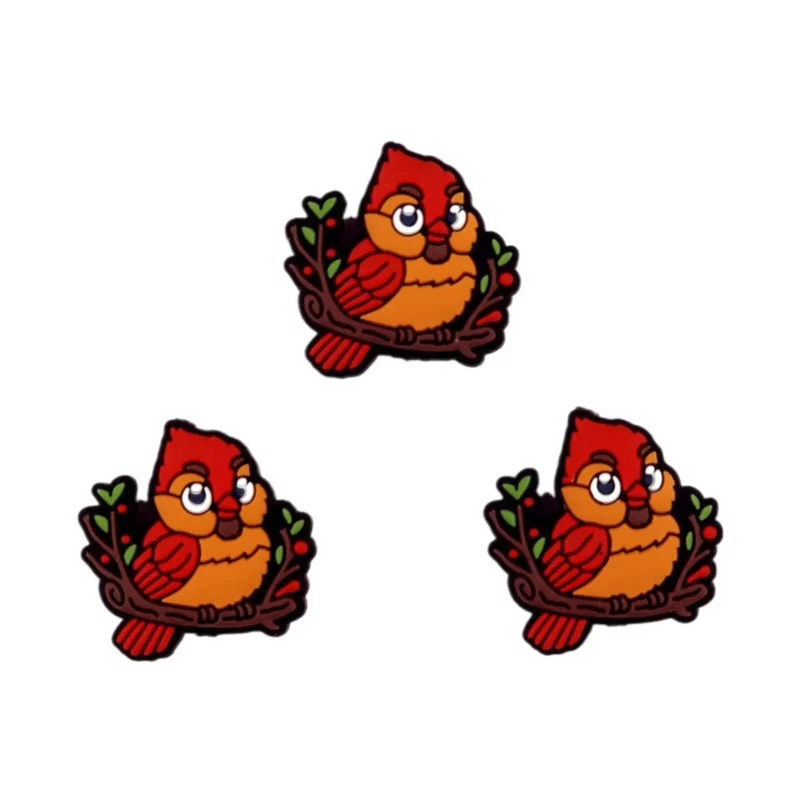 Silikonperle - Kardinal Vogel - Rot