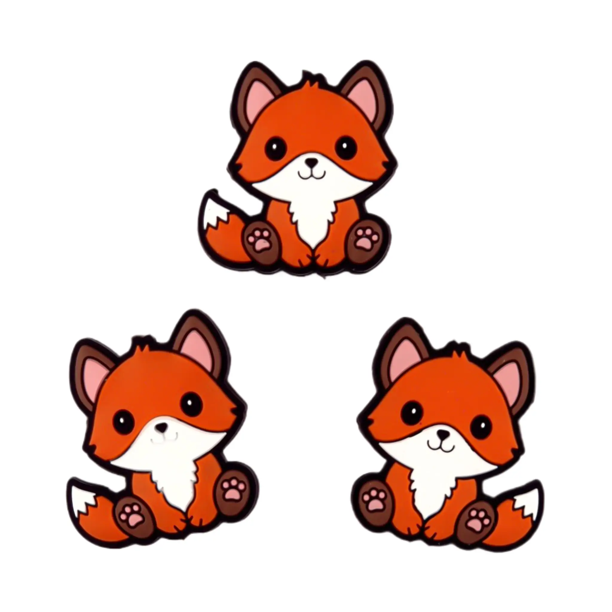 20241114_222534 Perle en silicone - Baby Fox - sur fond noir – Image 1