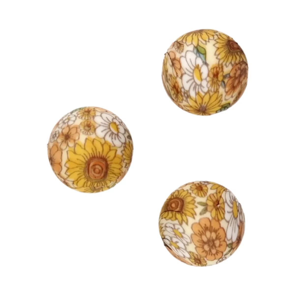 Siliconen kralen - 12 mm - Rond - 80's Marigold - Afbeelding 2