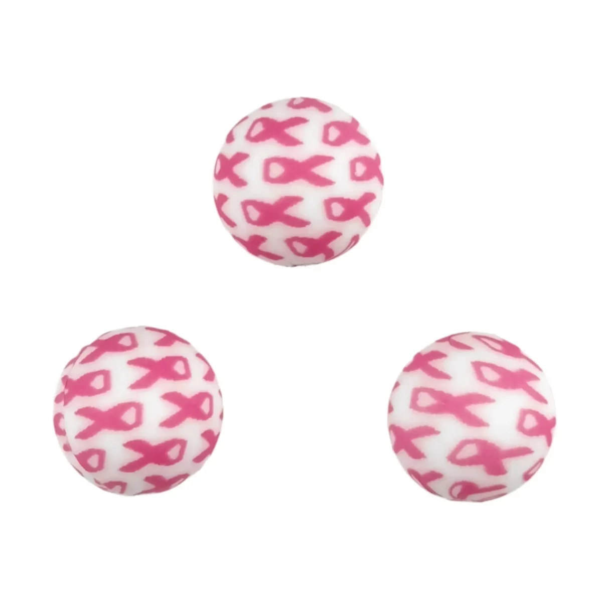 Siliconen Kralen - 16 mm - Rond - Pink Ribbon - Afbeelding 2