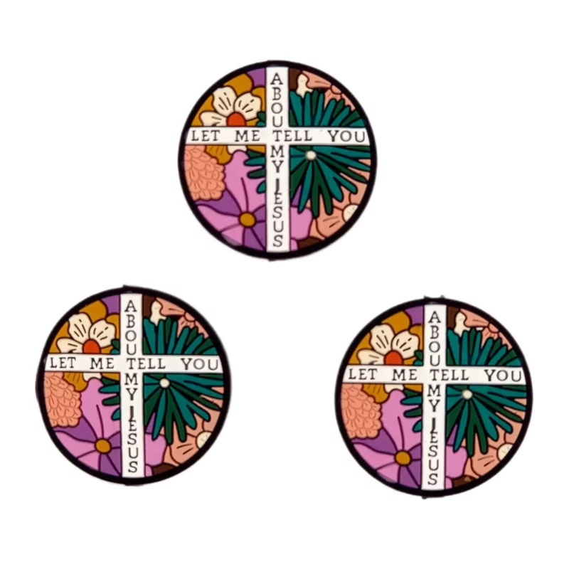 Siliconen Kraal - Jezus - Kleurrijk