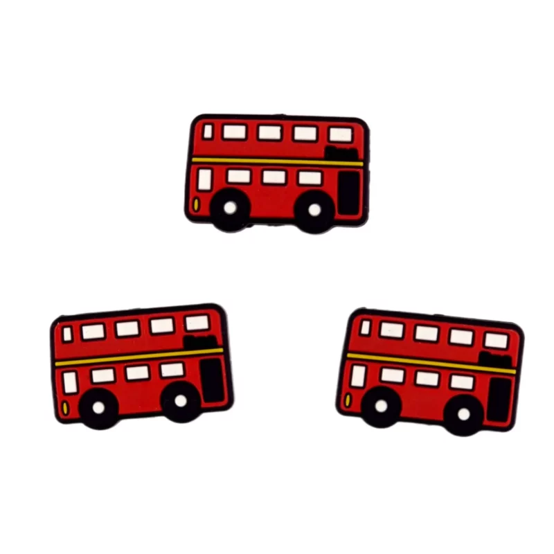 Siliconen kraal - Dubbel dekker - Rood