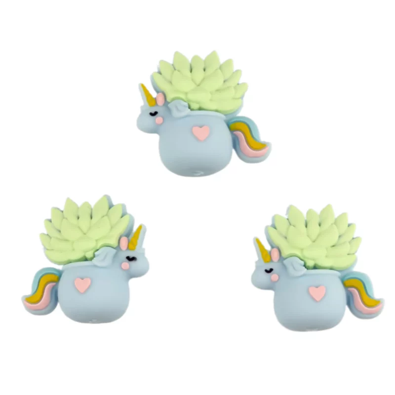 Perle de silicone - 3D - Plante licorne
