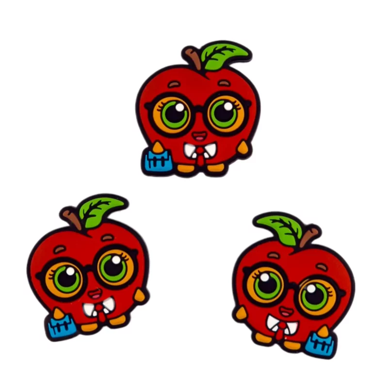 Silikonperlen - Apfel mit Brille