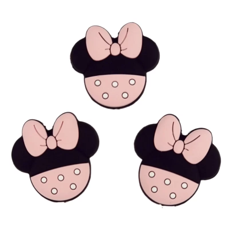 Siliconen kraal - Minnie Spikkels - Perzik Roze