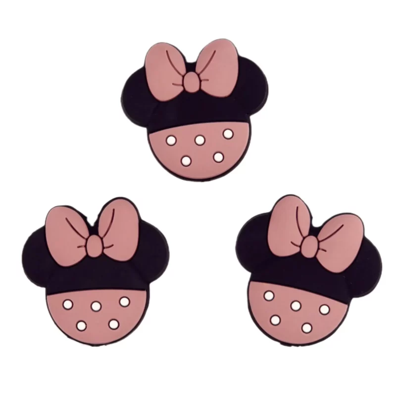 Siliconen kraal - Minnie Spikkels - Rose