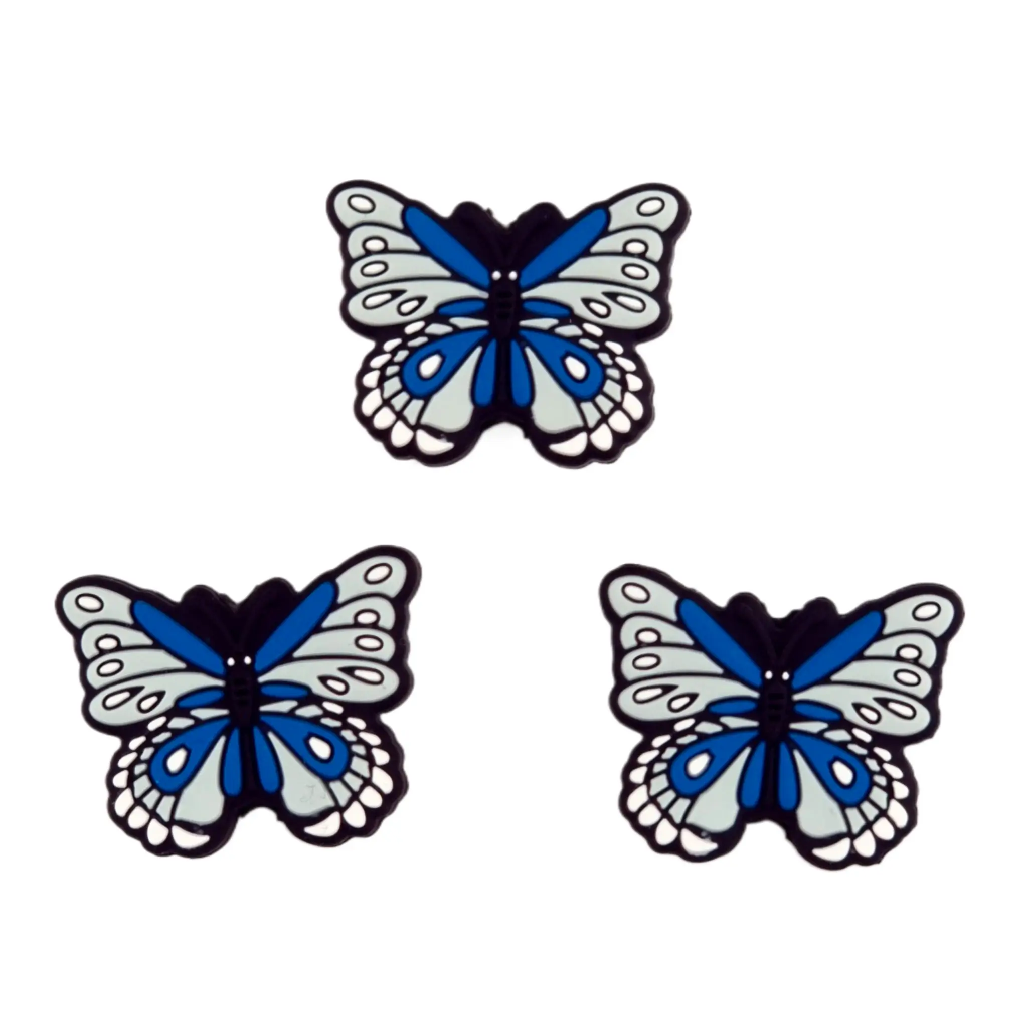 20241114_230246 Perles en silicone - Papillon Boho - Bleu – Image 1