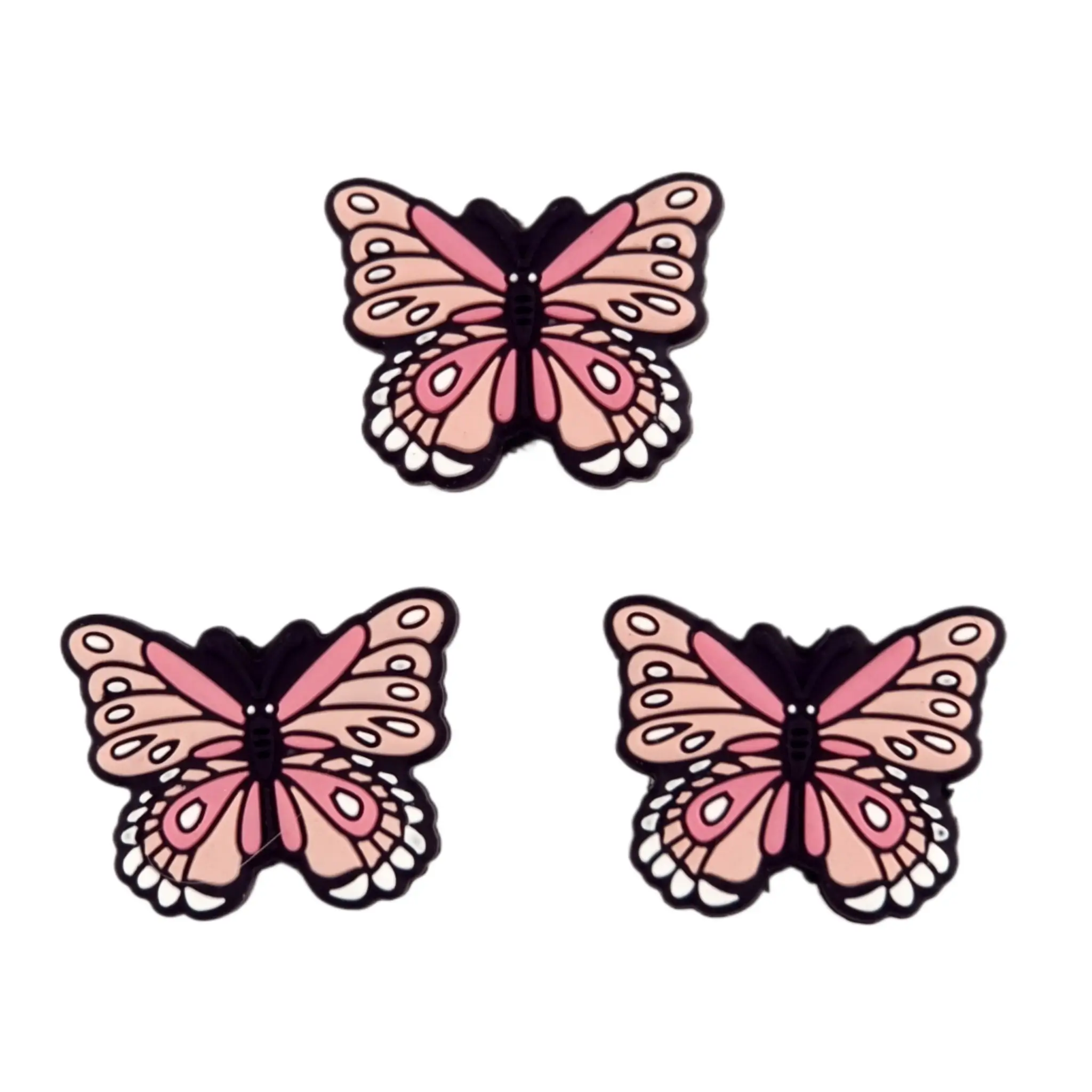 20241114_230310 Perles en silicone - Papillon Boho - Rose – Image 1