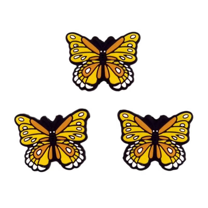 Perles en silicone - Papillon Boho - Jaune