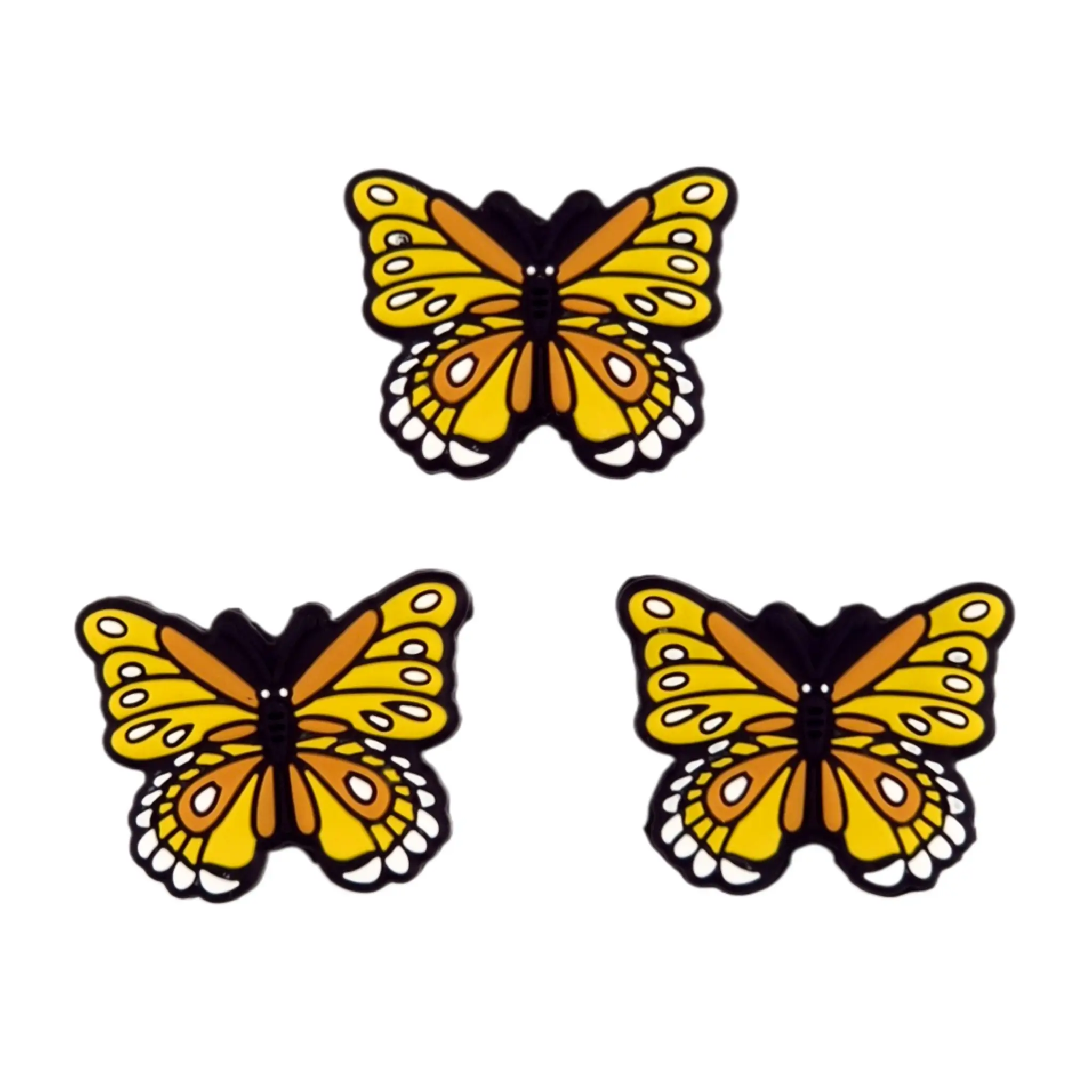 20241114_230331 Perles en silicone - Papillon Boho - Jaune – Image 1